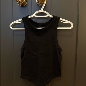 Streetwear Society Black Asymmetrical Crop Tank Top